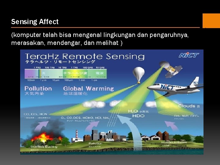 Sensing Affect (komputer telah bisa mengenal lingkungan dan pengaruhnya, merasakan, mendengar, dan melihat ) Sensing Affect (komputer telah bisa mengenal lingkungan dan pengaruhnya, merasakan, mendengar, dan melihat )