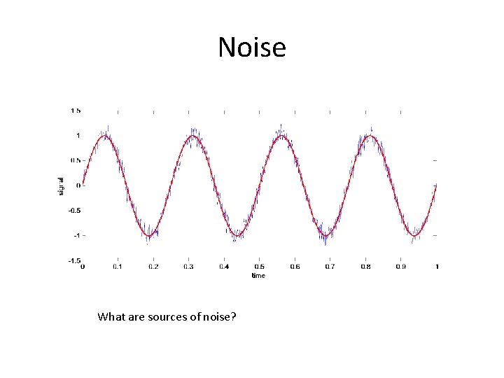 Noise What are sources of noise? 