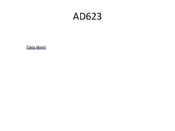 AD 623 Data sheet 