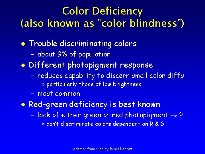 Colour Code Deficiency Human Perceptual Abilities Marti Hearst UCB SIMS SIMS