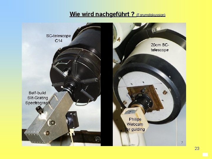 Wie wird nachgeführt ? (Forumdiskussion) 23 