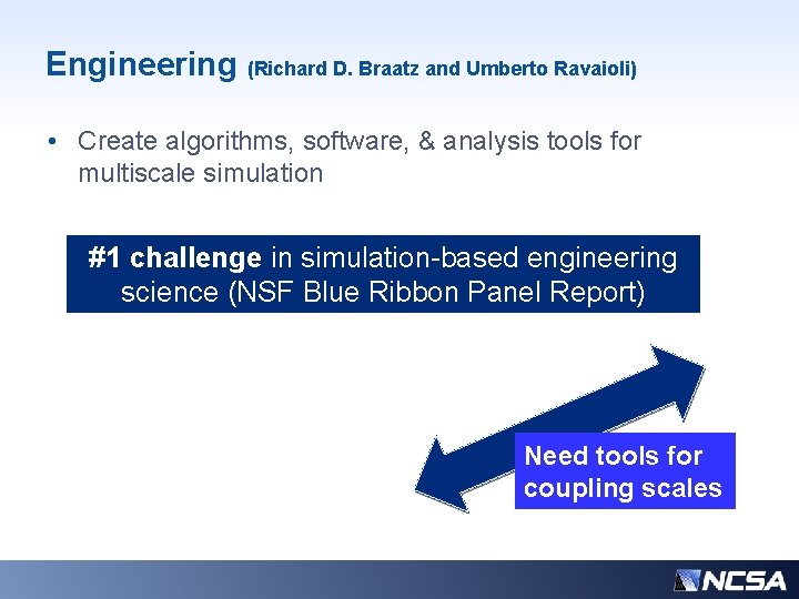 Engineering (Richard D. Braatz and Umberto Ravaioli) • Create algorithms, software, & analysis tools