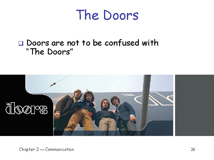 The Doors q Doors are not to be confused with “The Doors” Chapter 2