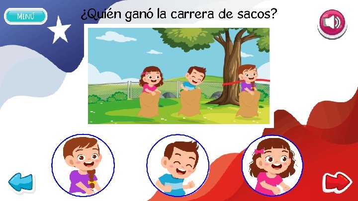 ¿Quién ganó la carrera de sacos? 