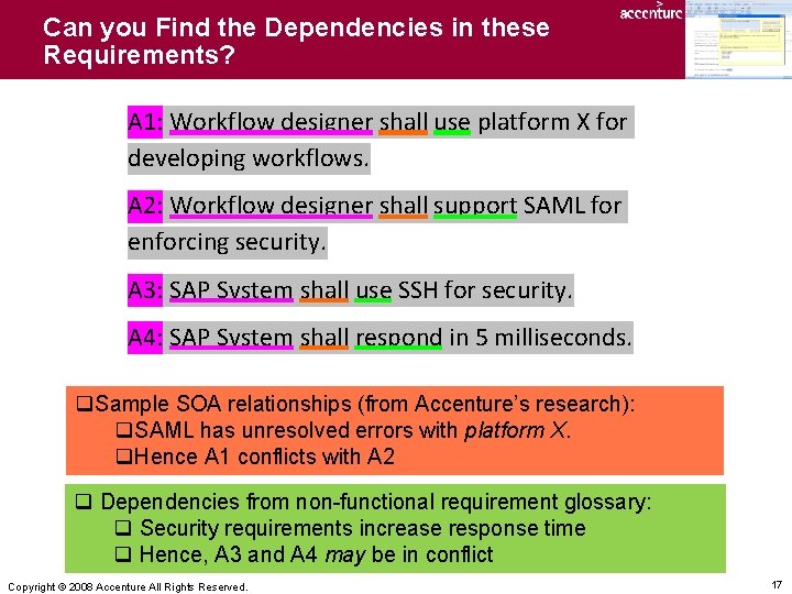 Can you Find the Dependencies in these Requirements? A 1: Workflow designer shall use