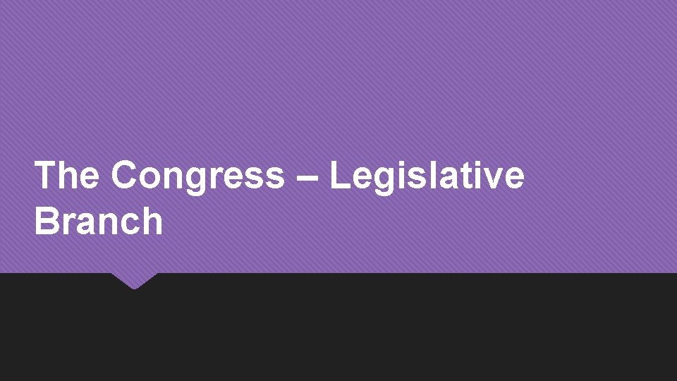 The Congress – Legislative Branch 