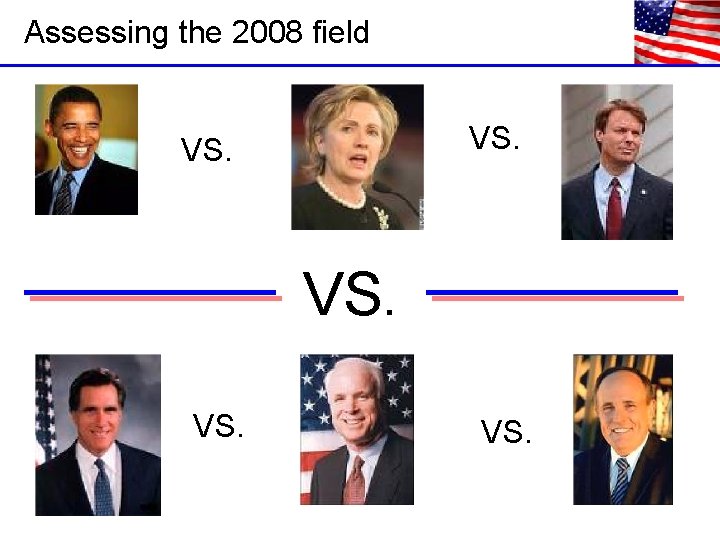 Assessing the 2008 field VS. VS. 