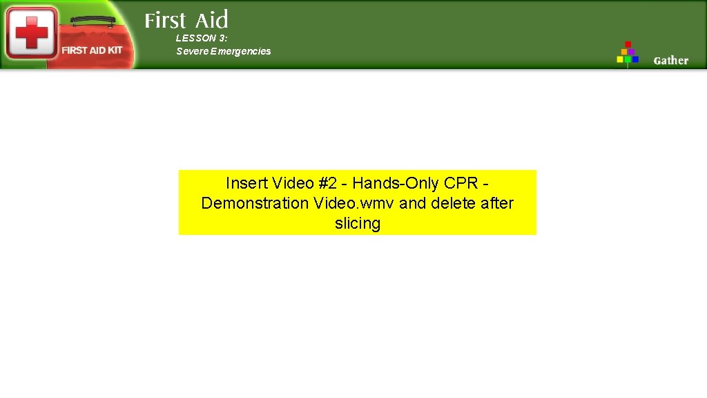 LESSON 3: Severe Emergencies Insert Video #2 - Hands-Only CPR Demonstration Video. wmv and