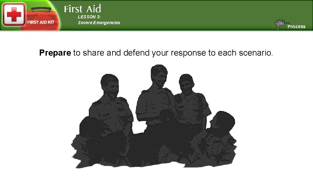 LESSON 3: Severe Emergencies Prepare to share and defend your response to each scenario.