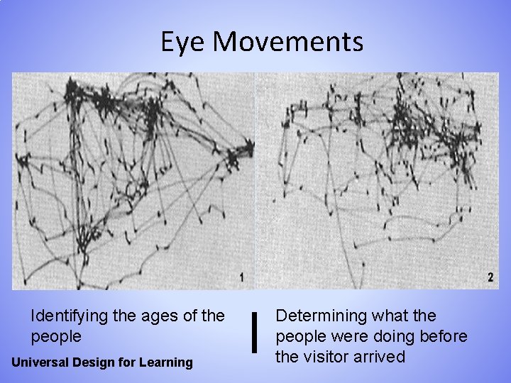Eye Movements Identifying the ages of the people Universal Design for Learning l Determining
