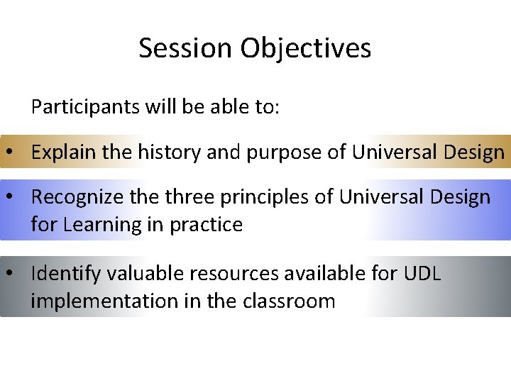 Session Objectives Participants will be able to: • Explain the history and purpose of
