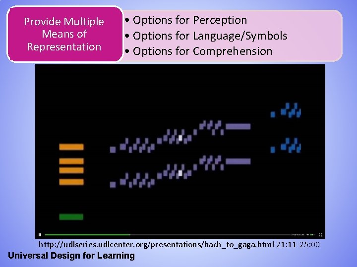 Provide Multiple Means of Representation • Options for Perception • Options for Language/Symbols •