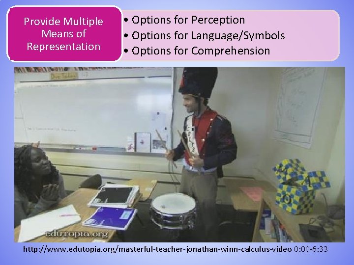 Provide Multiple Means of Representation • Options for Perception • Options for Language/Symbols •