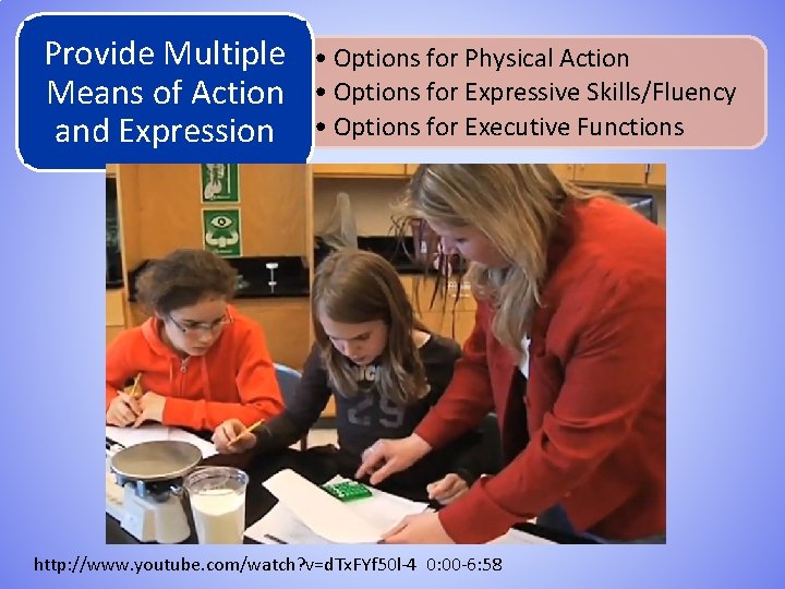 Provide Multiple Means of Action and Expression • Options for Physical Action • Options
