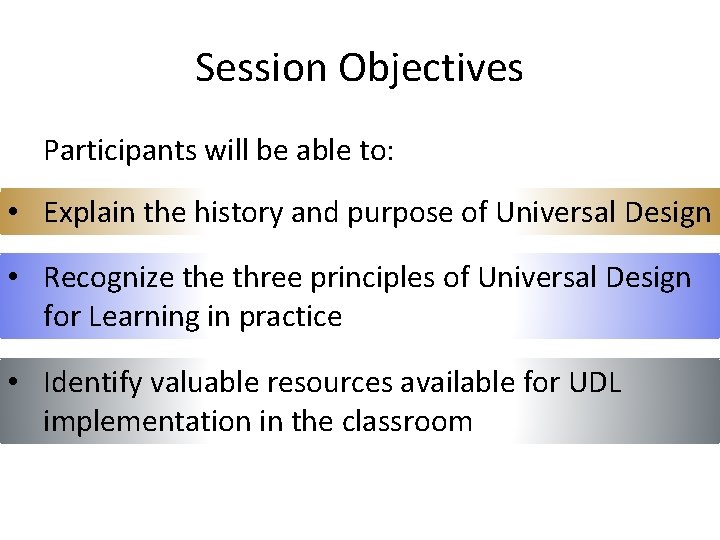 Session Objectives Participants will be able to: • Explain the history and purpose of