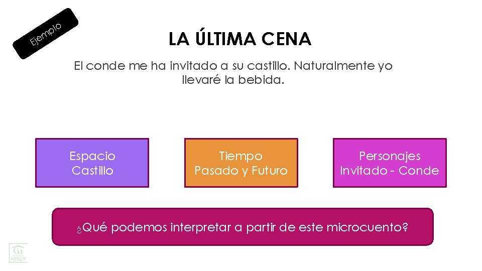 plo LA ÚLTIMA CENA m Eje El conde me ha invitado a su castillo.