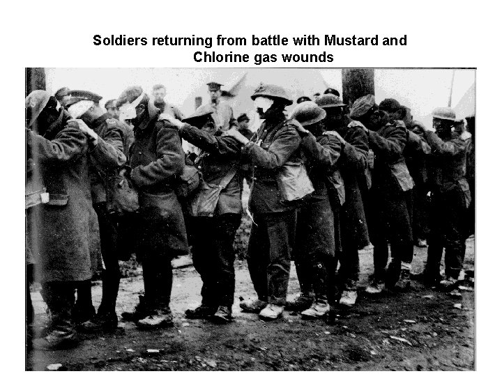 Soldiers returning from battle with Mustard and Chlorine gas wounds 