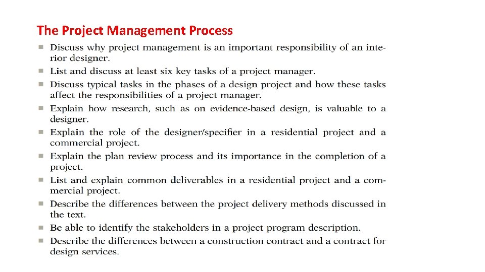 The Project Management Process 