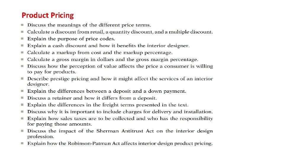 Product Pricing 