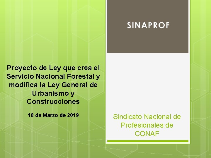 Proyecto de Ley que crea el Servicio Nacional Forestal y modifica la Ley General