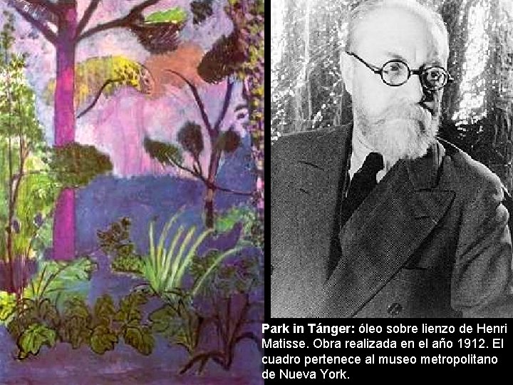 Park in Tánger: óleo sobre lienzo de Henri Matisse. Obra realizada en el año Park in Tánger: óleo sobre lienzo de Henri Matisse. Obra realizada en el año