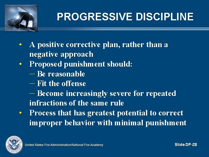 PROGRESSIVE DISCIPLINE • A positive corrective plan, rather than a negative approach • Proposed PROGRESSIVE DISCIPLINE • A positive corrective plan, rather than a negative approach • Proposed