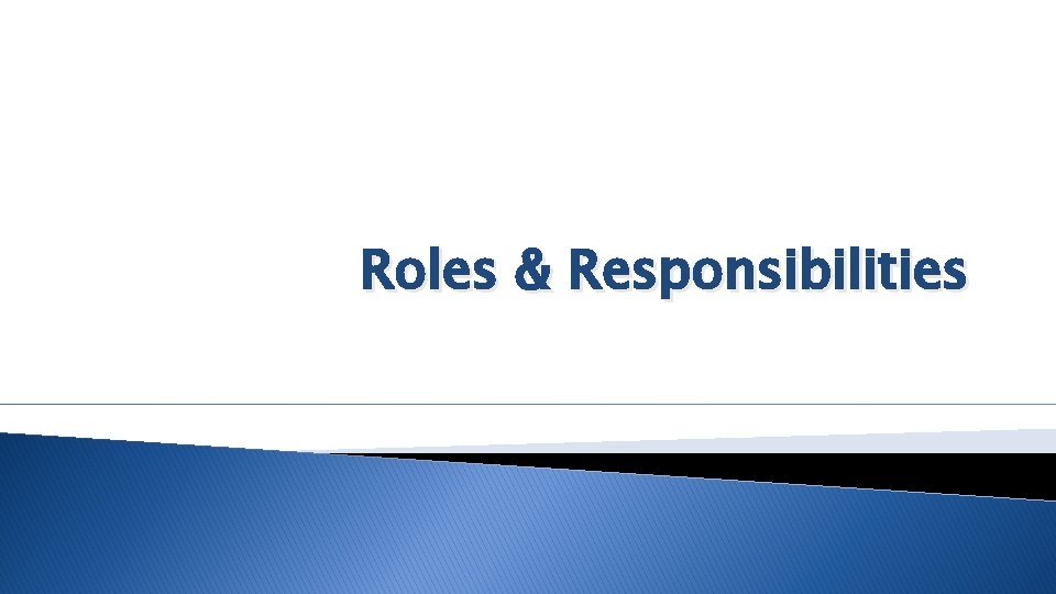 Roles & Responsibilities 