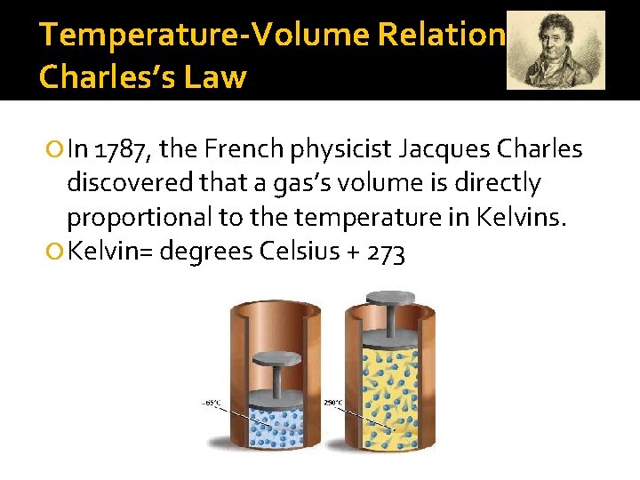Temperature-Volume Relationships: Charles’s Law In 1787, the French physicist Jacques Charles discovered that a Temperature-Volume Relationships: Charles’s Law In 1787, the French physicist Jacques Charles discovered that a