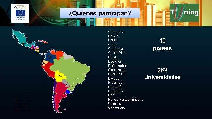 ¿Quiénes participan? Argentina Bolivia Brasil Chile Colombia Costa Rica Cuba Ecuador El Salvador Guatemala