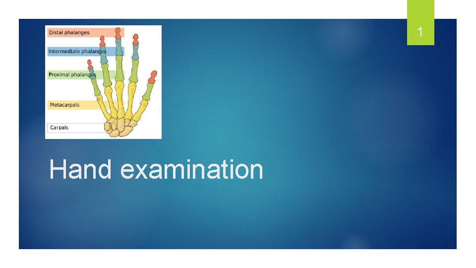 1 Hand examination 