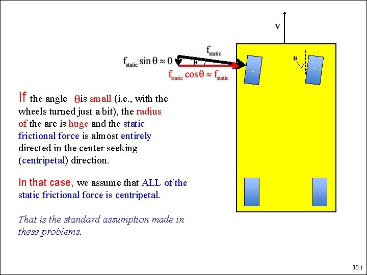 If the angle is small (i. e. , with the wheels turned just a If the angle is small (i. e. , with the wheels turned just a