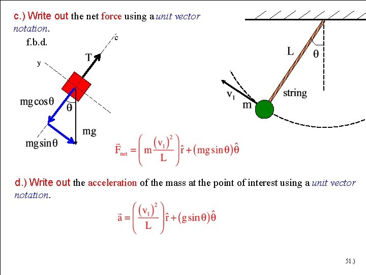 c. ) Write out the net force using a unit vector notation. f. b. c. ) Write out the net force using a unit vector notation. f. b.