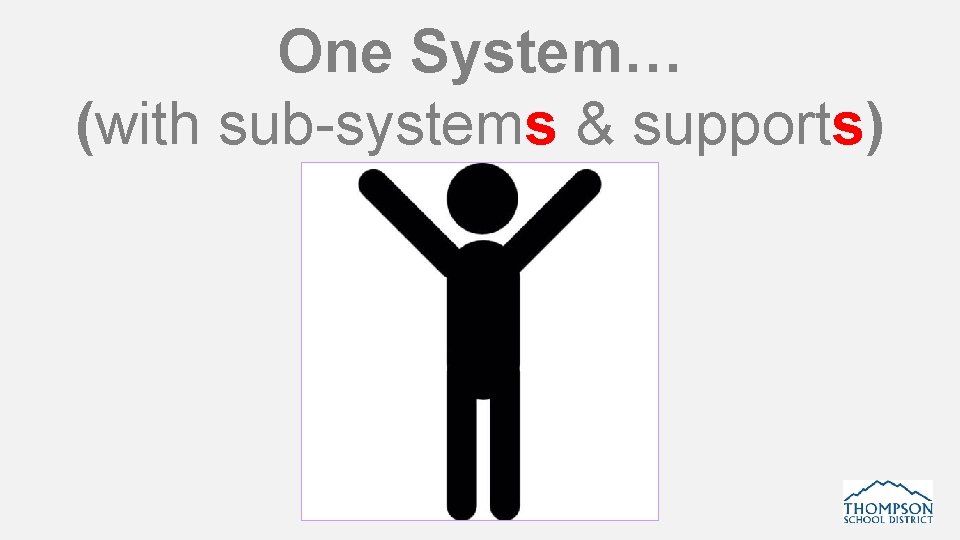 One System… (with sub-systems & supports) 