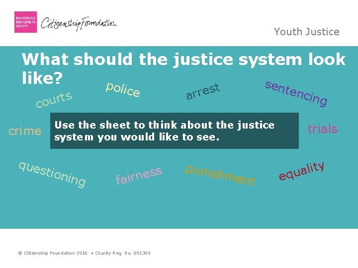 Youth Justice What should the justice system look like? sen po t urts co