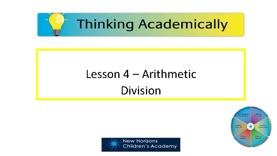 Lesson 4 – Arithmetic Division 