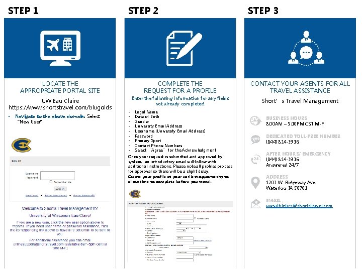 STEP 1 STEP 2 STEP 3 LOCATE THE APPROPRIATE PORTAL SITE COMPLETE THE REQUEST