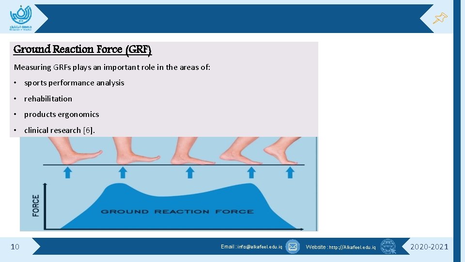 Ground Reaction Force (GRF) Measuring GRFs plays an important role in the areas of: Ground Reaction Force (GRF) Measuring GRFs plays an important role in the areas of: