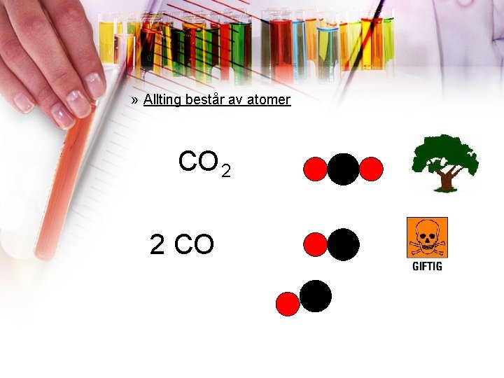 » Allting består av atomer CO 2 2 CO 