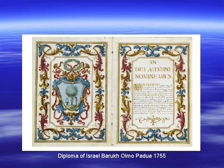 Diploma of Israel Barukh Olmo Padua 1755 