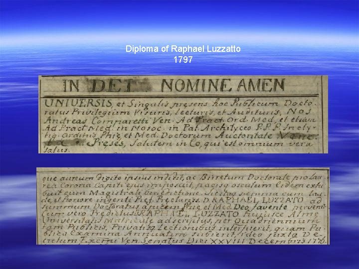 Diploma of Raphael Luzzatto 1797 