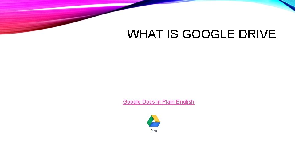 WHAT IS GOOGLE DRIVE Google Docs in Plain English WHAT IS GOOGLE DRIVE Google Docs in Plain English
