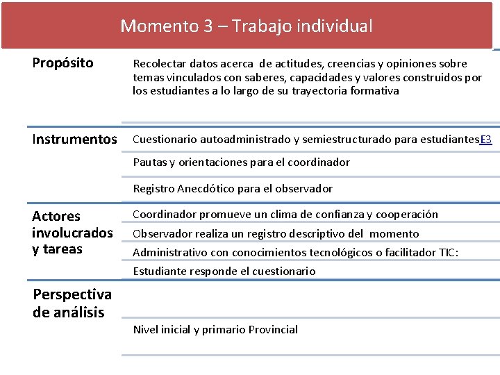 Momento 3 – Trabajo individual Propósito Recolectar datos acerca de actitudes, creencias y opiniones