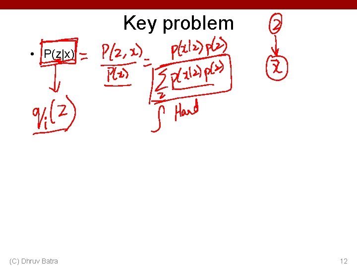 Key problem • P(z|x) (C) Dhruv Batra 12 Key problem • P(z|x) (C) Dhruv Batra 12