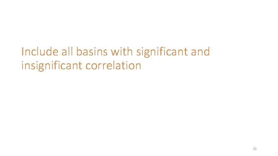 Include all basins with significant and insignificant correlation 11 