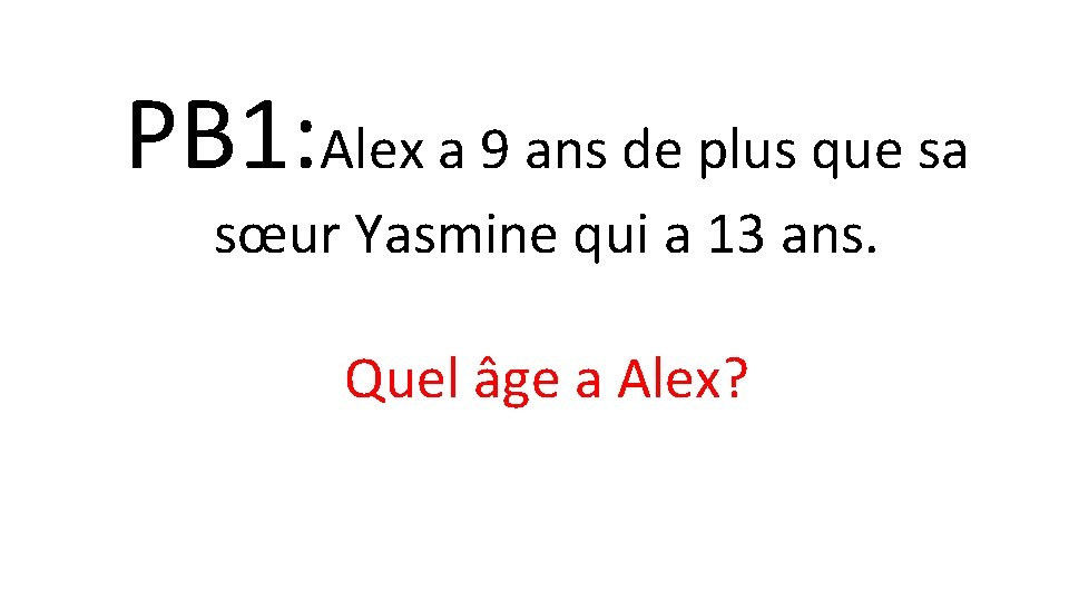 PB 1: Alex a 9 ans de plus que sa sœur Yasmine qui a