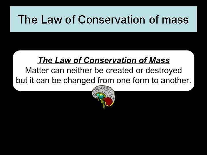 The Law of Conservation of mass The Law of Conservation of mass