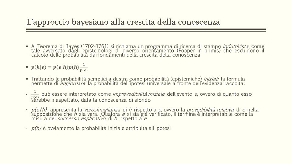 L’approccio bayesiano alla crescita della conoscenza 