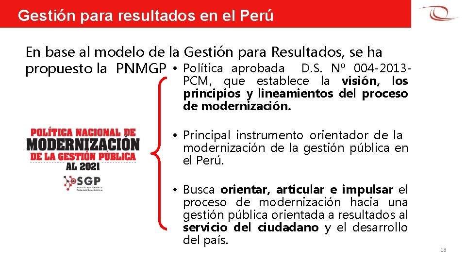 Gestión para resultados en el Perú En base al modelo de la Gestión para