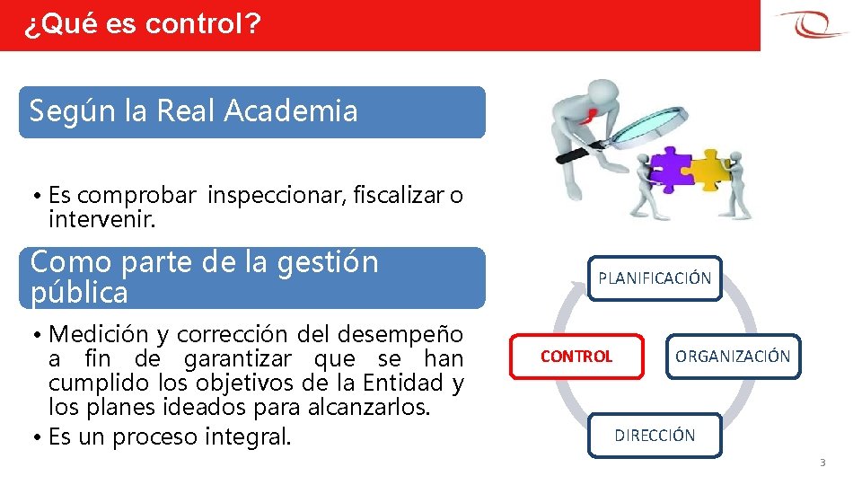 ¿Qué es control? Según la Real Academia • Es comprobar inspeccionar, fiscalizar o intervenir.