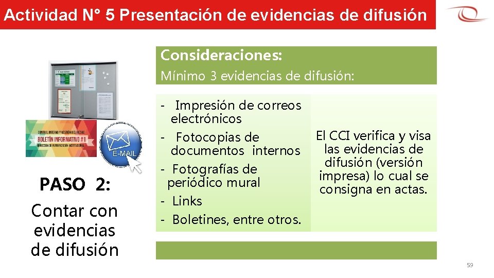 Actividad N° 5 Presentación de evidencias de difusión Consideraciones: Mínimo 3 evidencias de difusión: